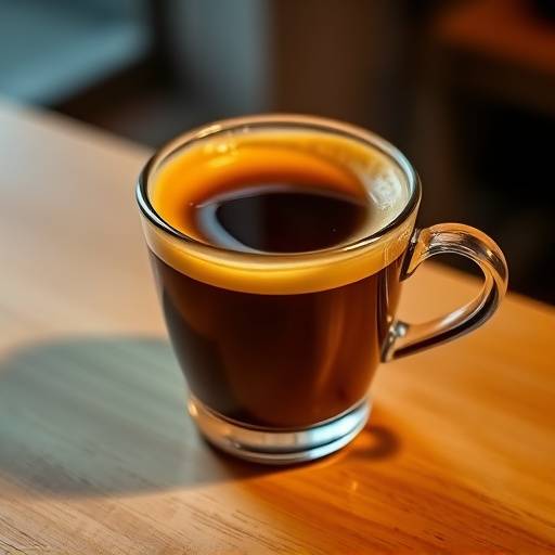 Uma chávena de café expresso, com uma crema rica e apetitosa